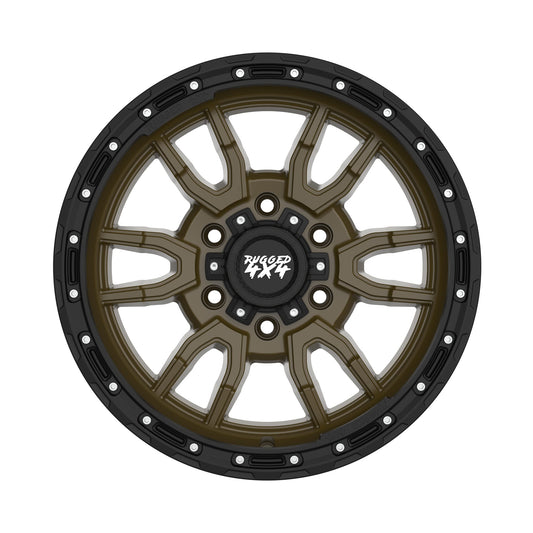 Rugged 4x4 FUSION Alloy wheel 17x9 (6x139.7) ET15 CB110.15 - Satin bronze with black lip