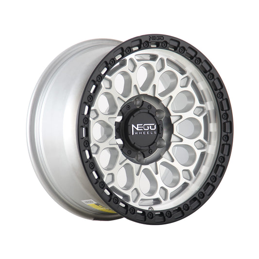 Alloy wheel NEGU06-17x8.5 ET-12 (6x139.7) CB110- Silver Machined Face with Matte Black Lip