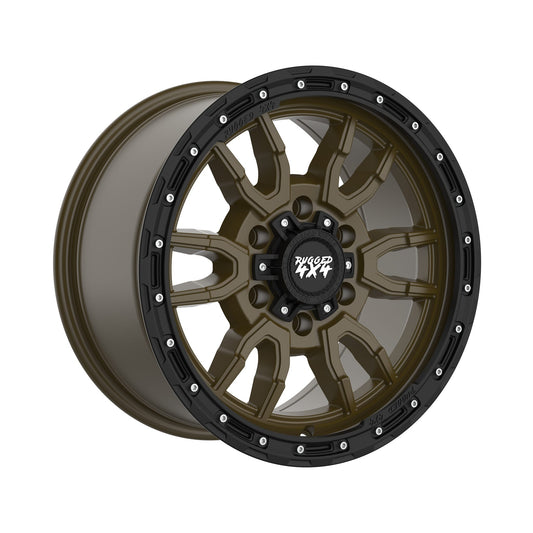 Rugged 4x4 FUSION Alloy wheel 17x9 (6x139.7) ET15 CB110.15 - Satin bronze with black lip