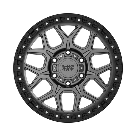 Rugged 4x4 IMPACT Alloy wheel 17x9 (6x139.7) ET15 CB110.15 - Satin gunmetal with black lip